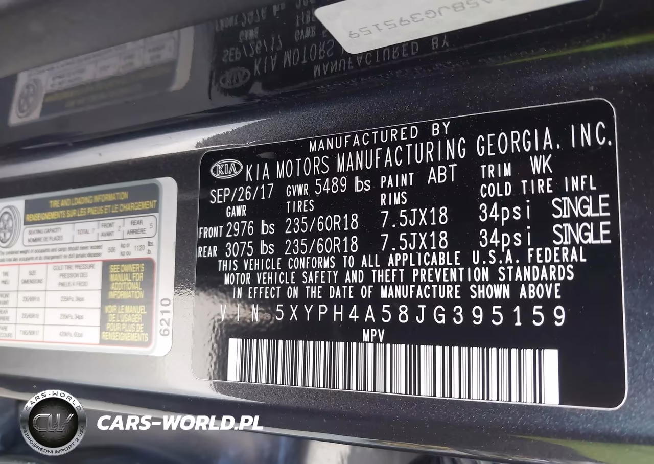 2018 Kia Sorento 3.3L Ex VIN:5XYPH4A58JG395159 - 9