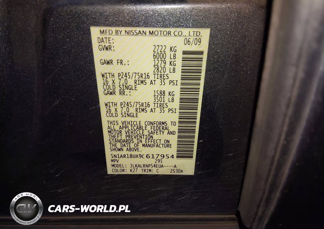 2009 Nissan Pathfinder S VIN:5N1AR18UX9C617954 - 9