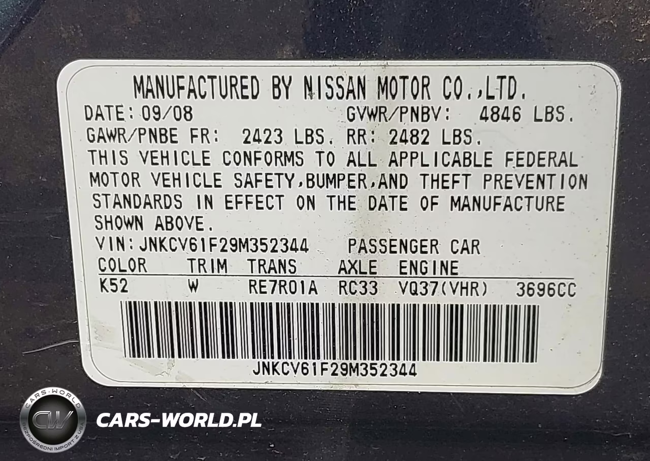 2009 Infiniti G37X VIN:JNKCV61F29M352344 - 9
