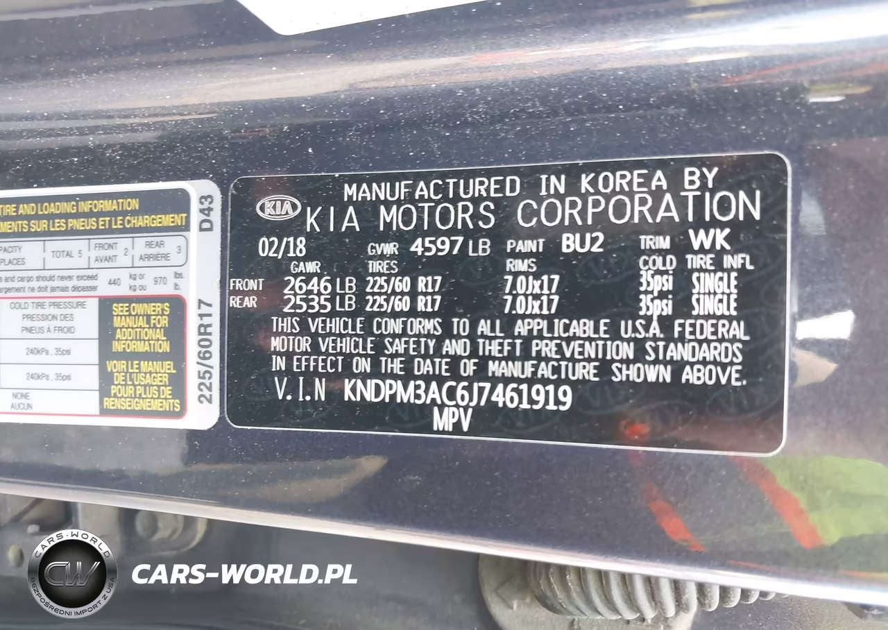 2018 Kia Sportage Lx VIN:KNDPM3AC6J7461919 - 9