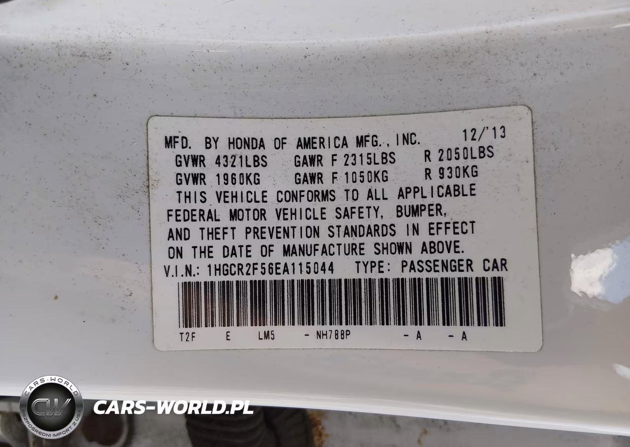 2014 Honda Accord Sport VIN:1HGCR2F56EA115044 - 9