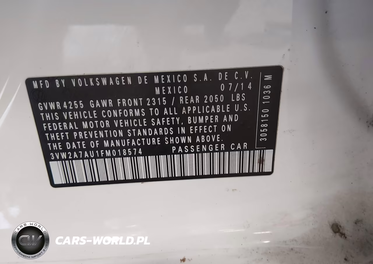 2015 Volkswagen Golf Tdi Se 4-Door VIN:3VW2A7AU1FM018574 - 9