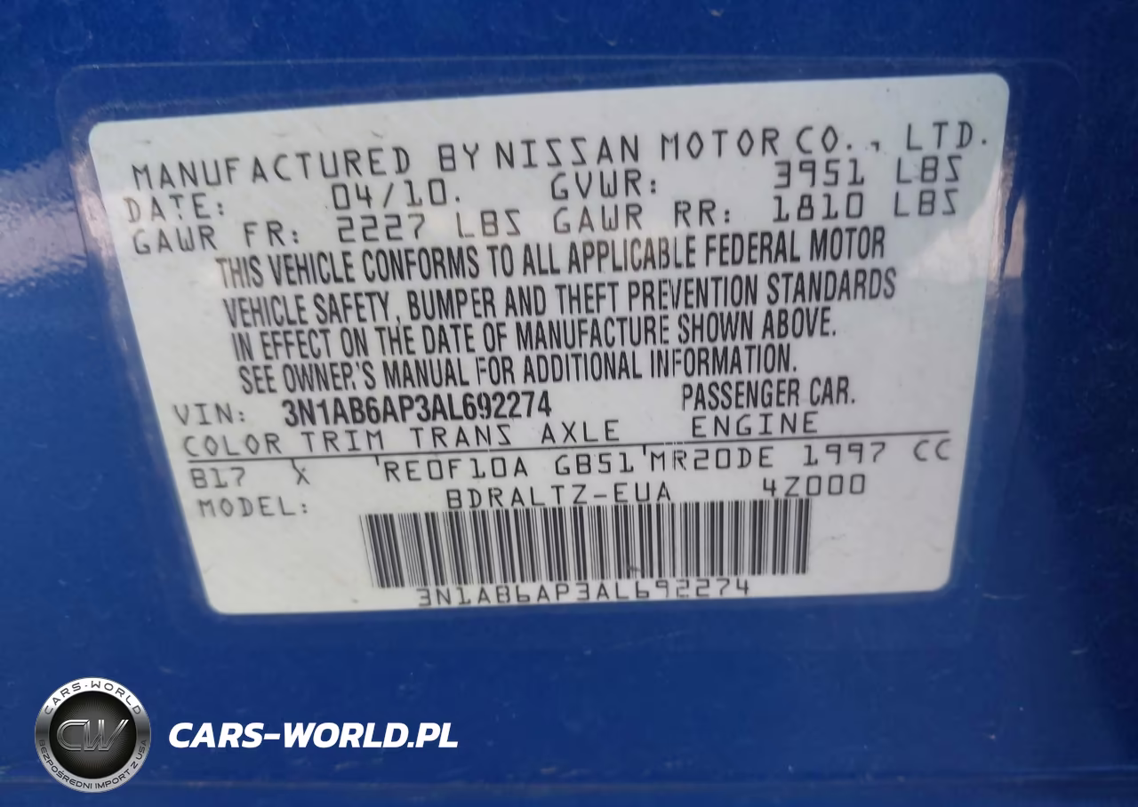 2010 Nissan Sentra 2.0Sr VIN:3N1AB6AP3AL692274 - 9