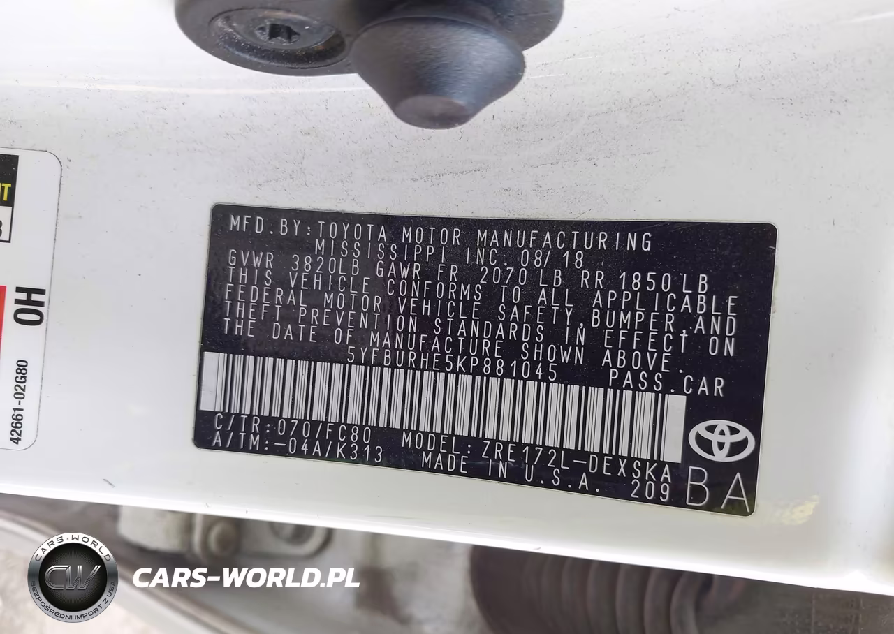 2019 Toyota Corolla Se VIN:5YFBURHE5KP881045 - 9