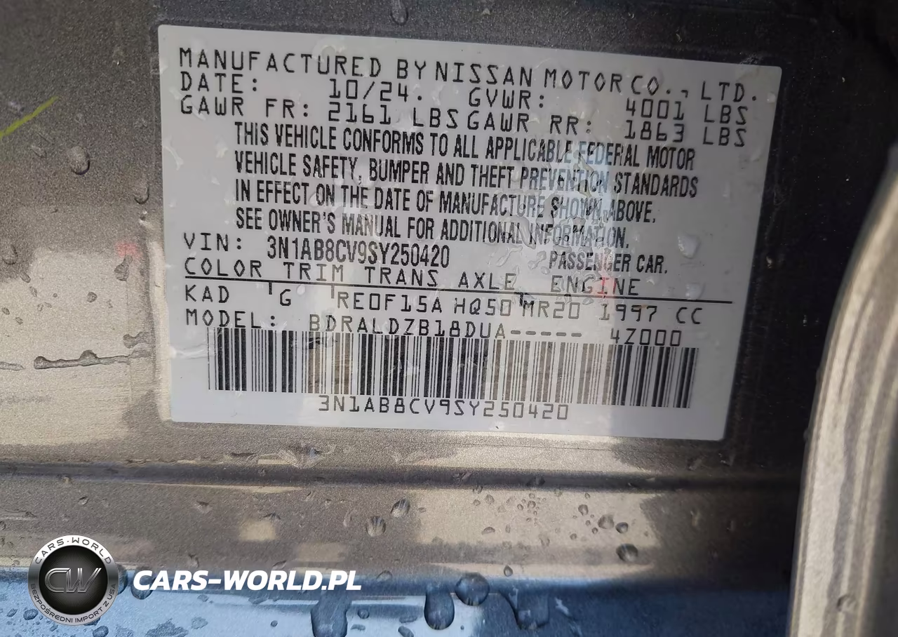 2025 Nissan Sentra Sv VIN:3N1AB8CV9SY250420 - 9