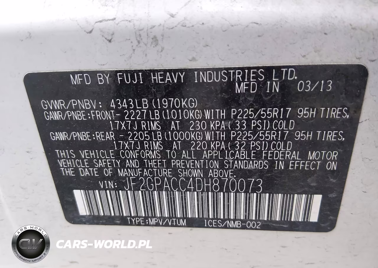 2013 Subaru Xv Crosstrek 2.0I Premium VIN:JF2GPACC4DH870073 - 9