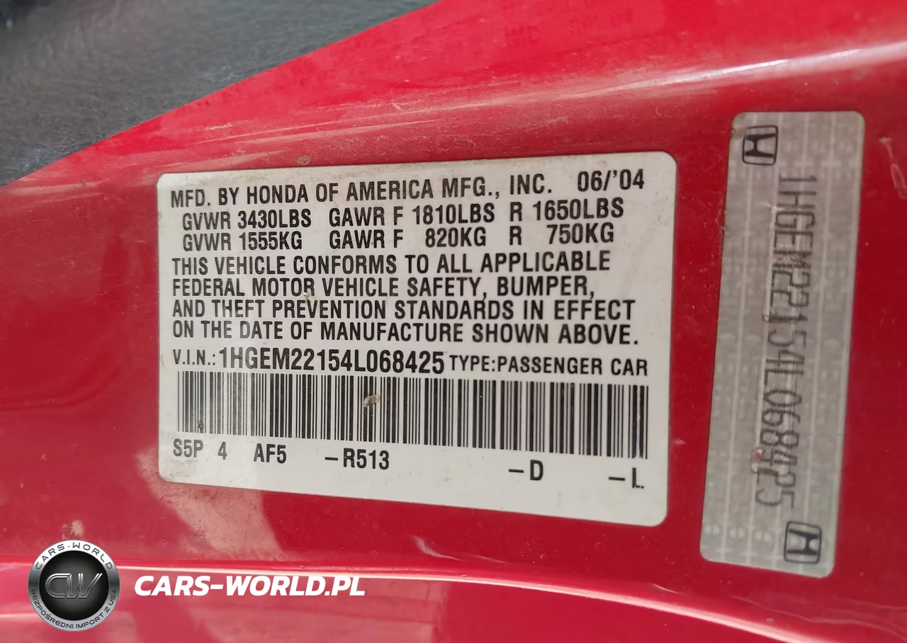 2004 Honda Civic Vp VIN:1HGEM22154L068425 - 9