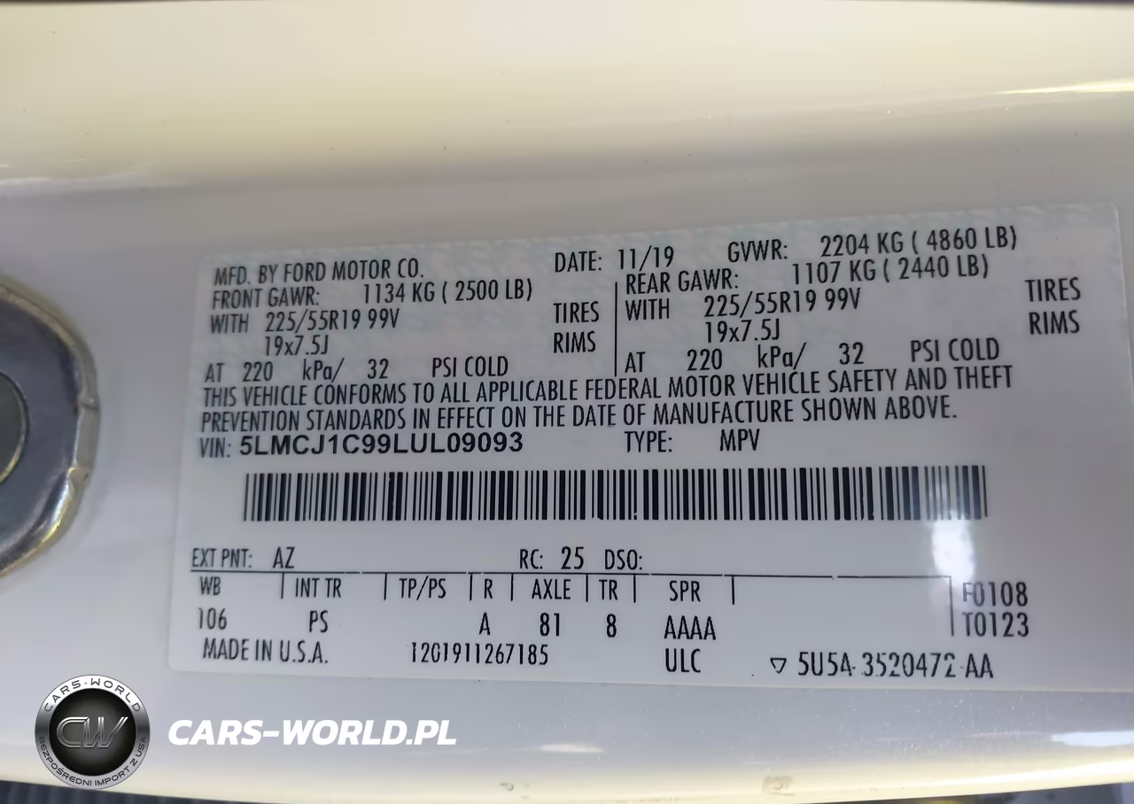 2020 Lincoln Corsair Standard VIN:5LMCJ1C99LUL09093 - 9
