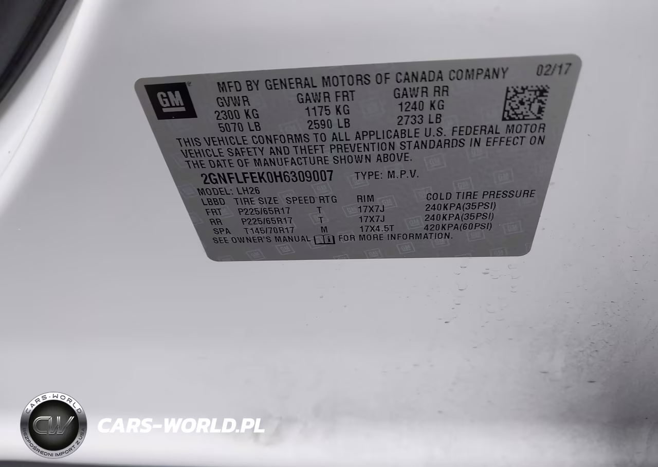 2017 Chevrolet Equinox Lt VIN:2GNFLFEK0H6309007 - 9
