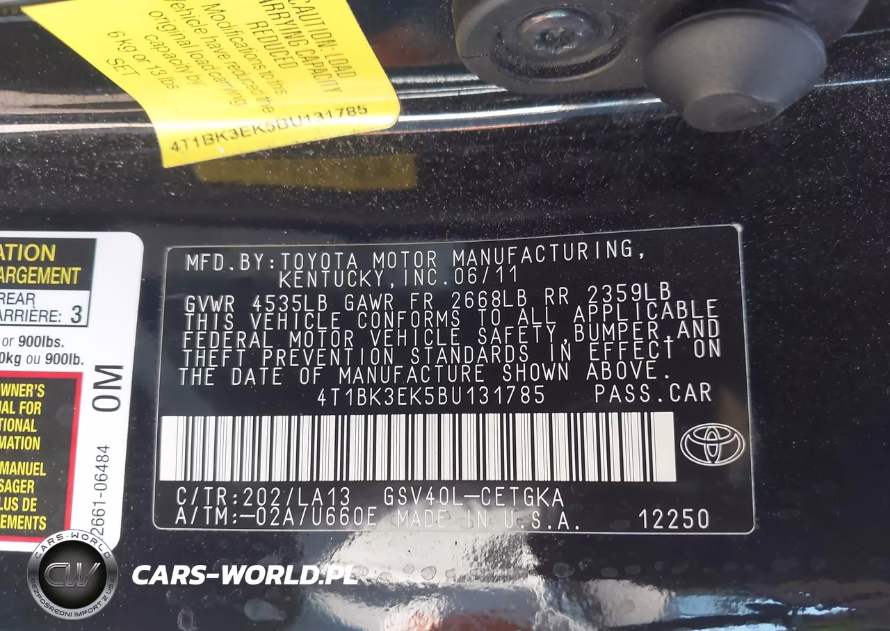 2011 Toyota Camry Xle V6 VIN:4T1BK3EK5BU131785 - 9