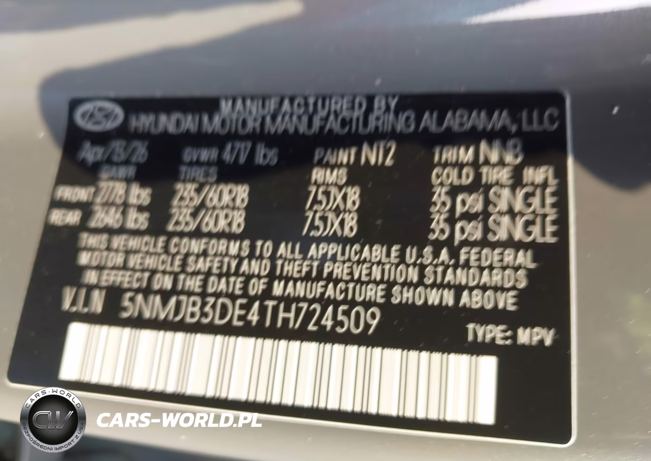 2026 Hyundai Tucson Sel VIN:5NMJB3DE4TH724509 - 9