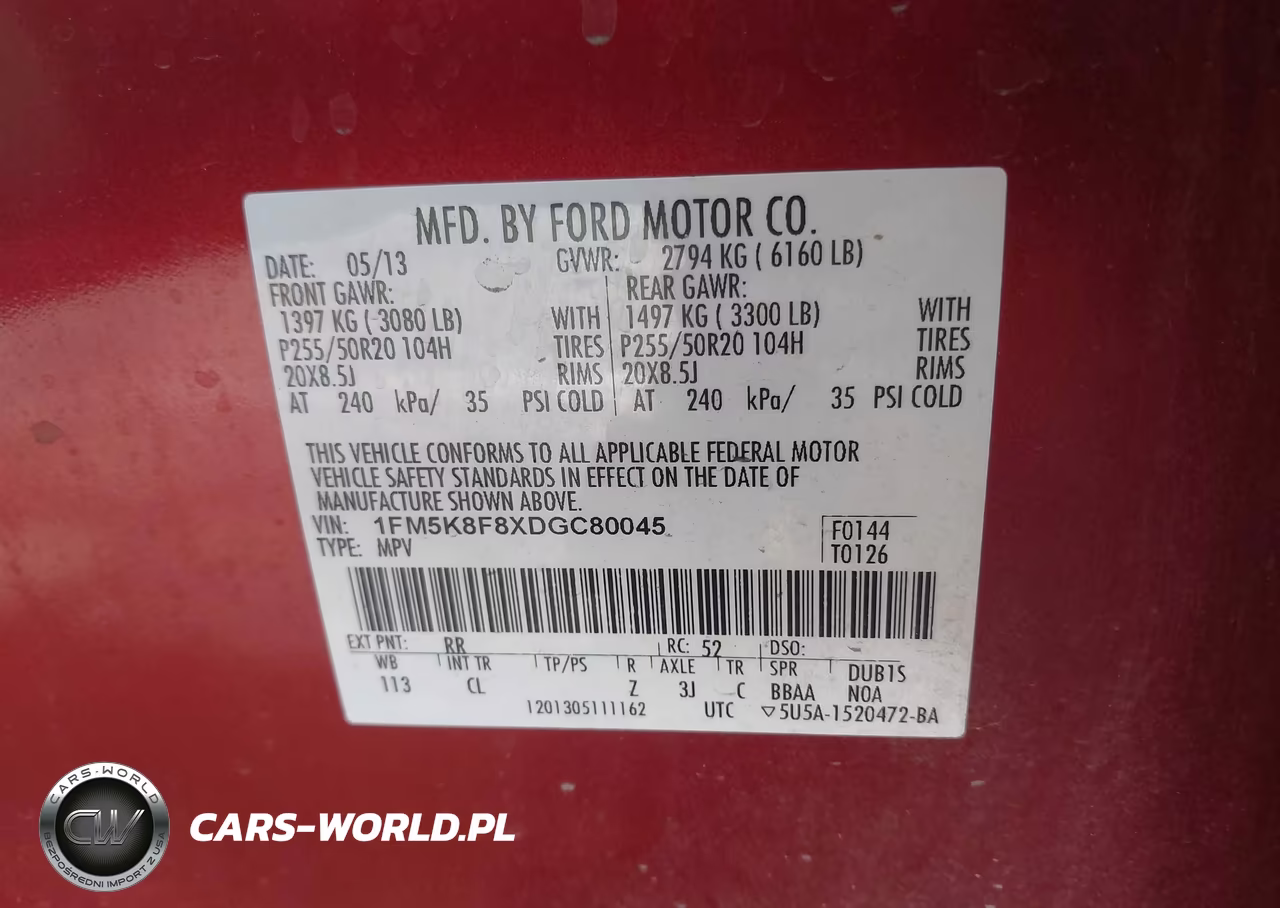 2013 Ford Explorer Limited VIN:1FM5K8F8XDGC80045 - 9