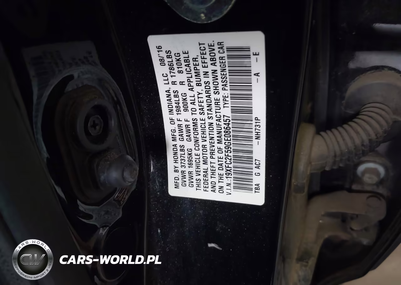 2016 Honda Civic Lx VIN:19XFC2F59GE086457 - 9