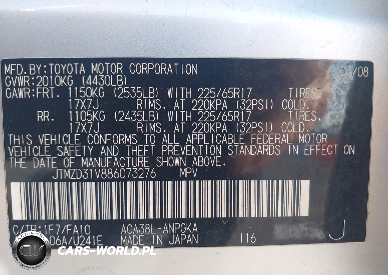 2008 Toyota Rav4 Limited VIN:JTMZD31V886073276 - 9