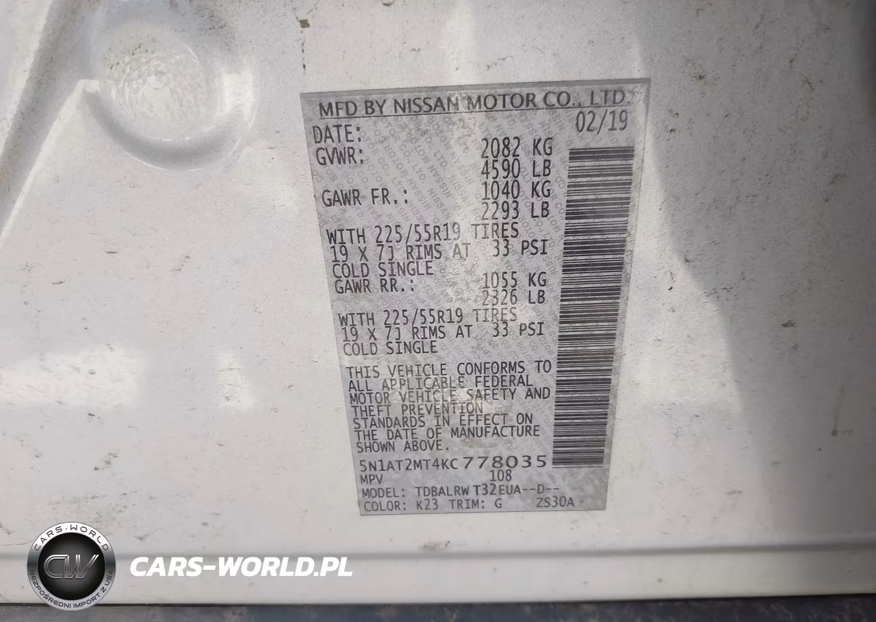 2019 Nissan Rogue Sl VIN:5N1AT2MT4KC778035 - 9