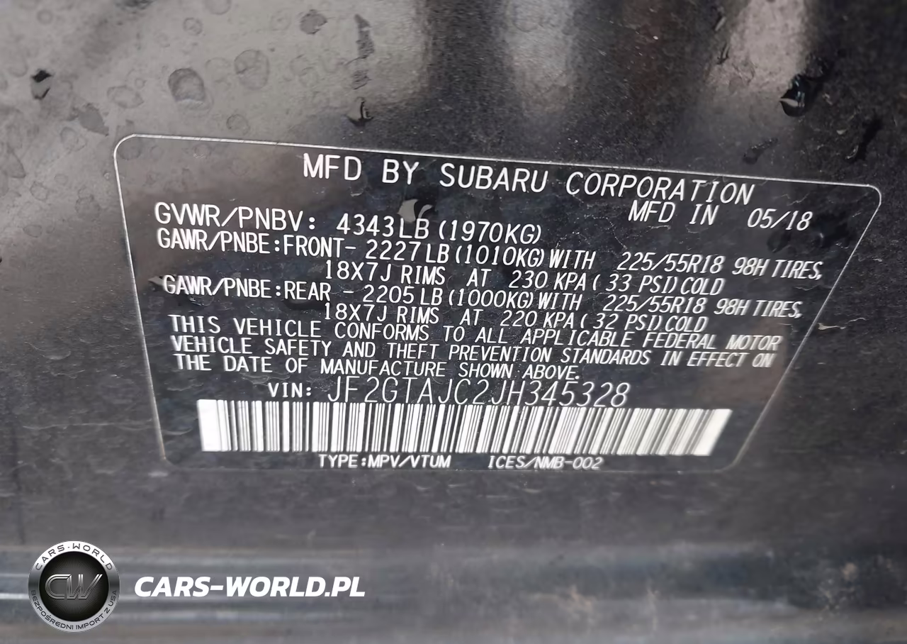 2018 Subaru Crosstrek 2.0I Limited VIN:JF2GTAJC2JH345328 - 9