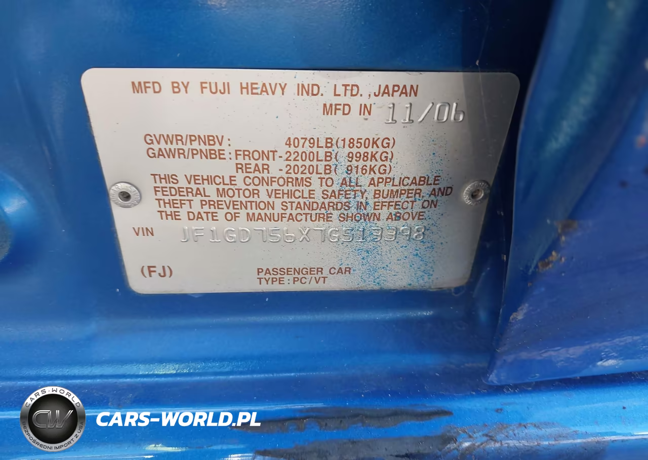 2007 Subaru Impreza Wrx Tr VIN:JF1GD756X7G513398 - 9