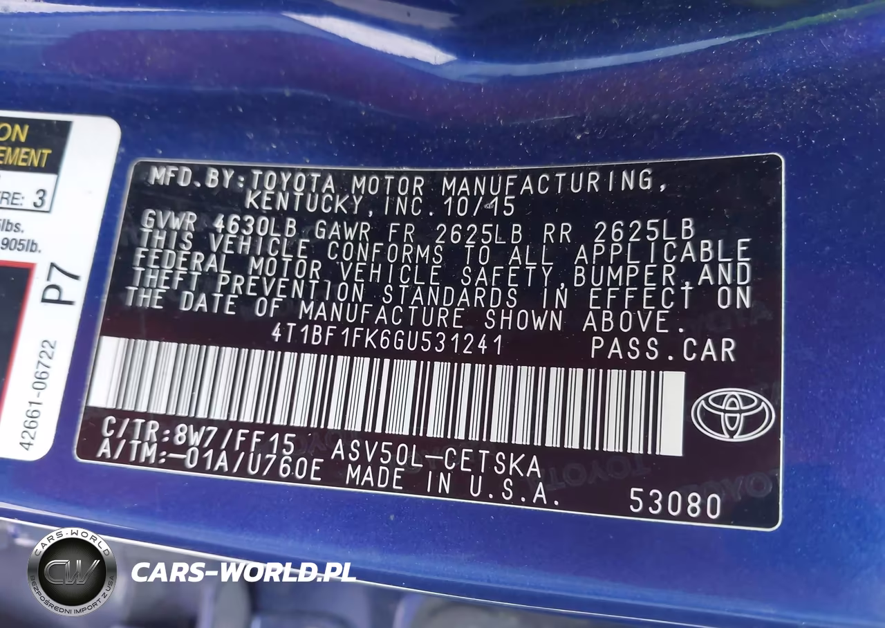 2016 Toyota Camry Se VIN:4T1BF1FK6GU531241 - 9