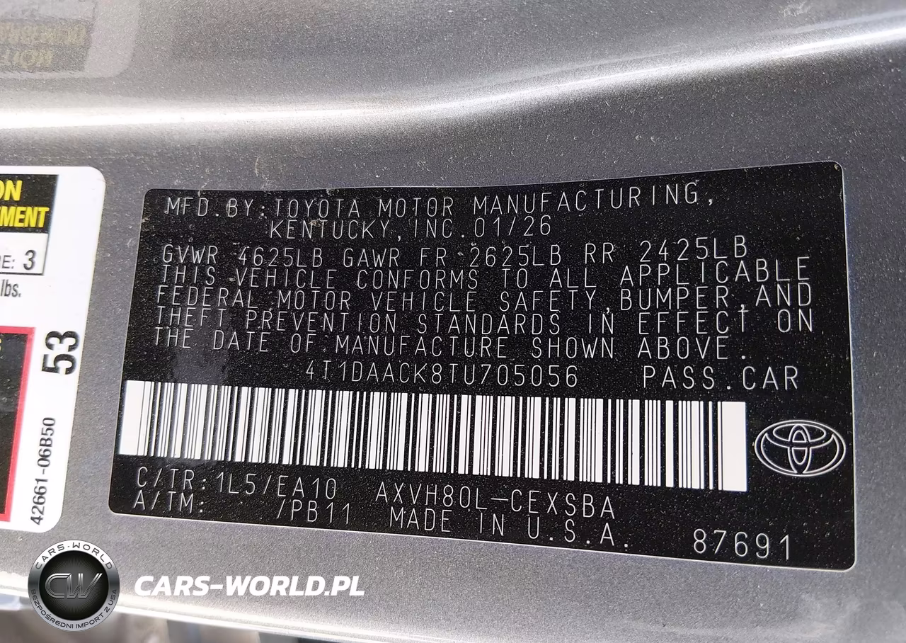 2026 Toyota Camry Se VIN:4T1DAACK8TU705056 - 9