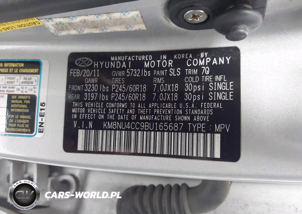 2011 Hyundai Veracruz Limited VIN:KM8NU4CC9BU165687 - 9