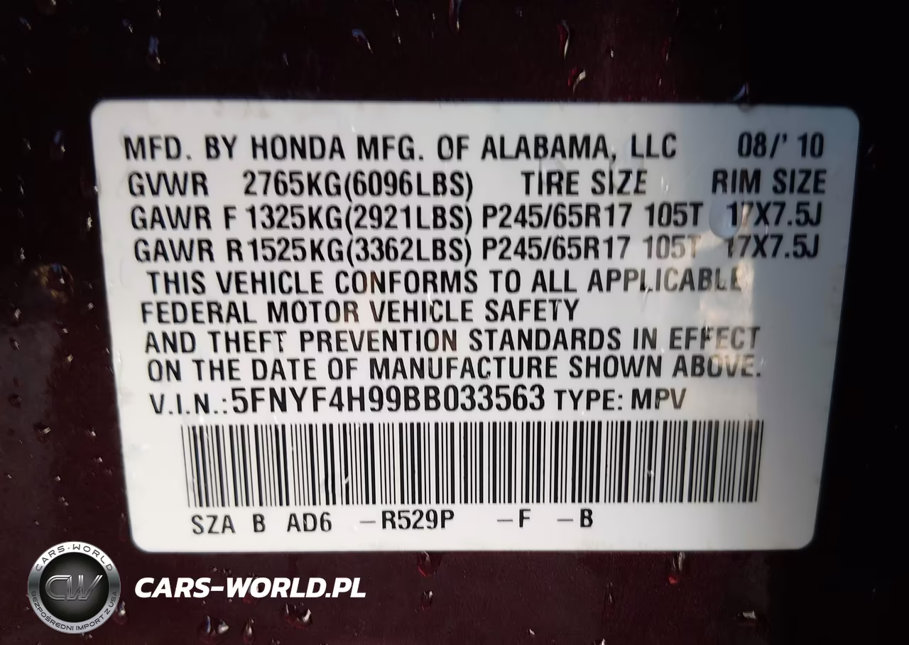 2011 Honda Pilot Touring VIN:5FNYF4H99BB033563 - 9