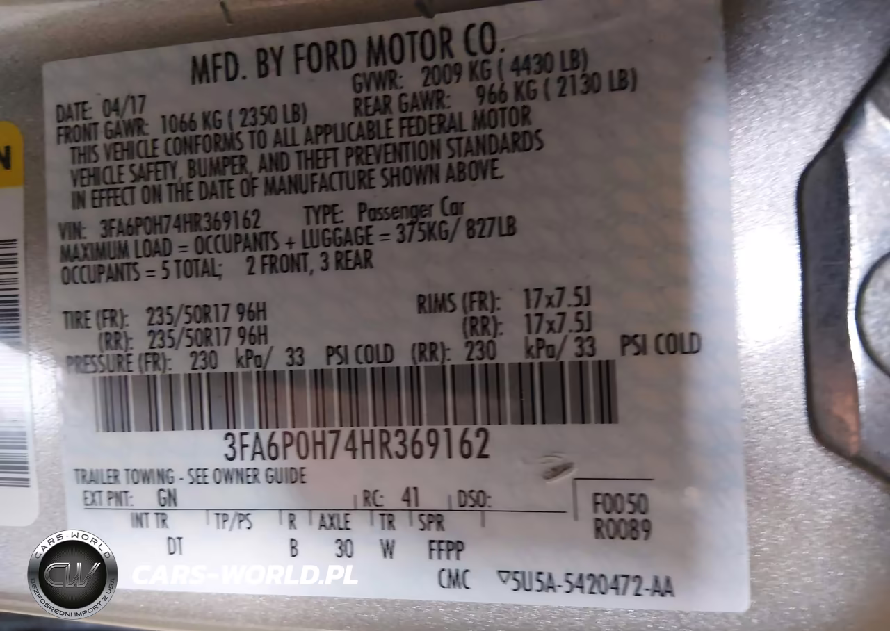 2017 Ford Fusion Se VIN:3FA6P0H74HR369162 - 9