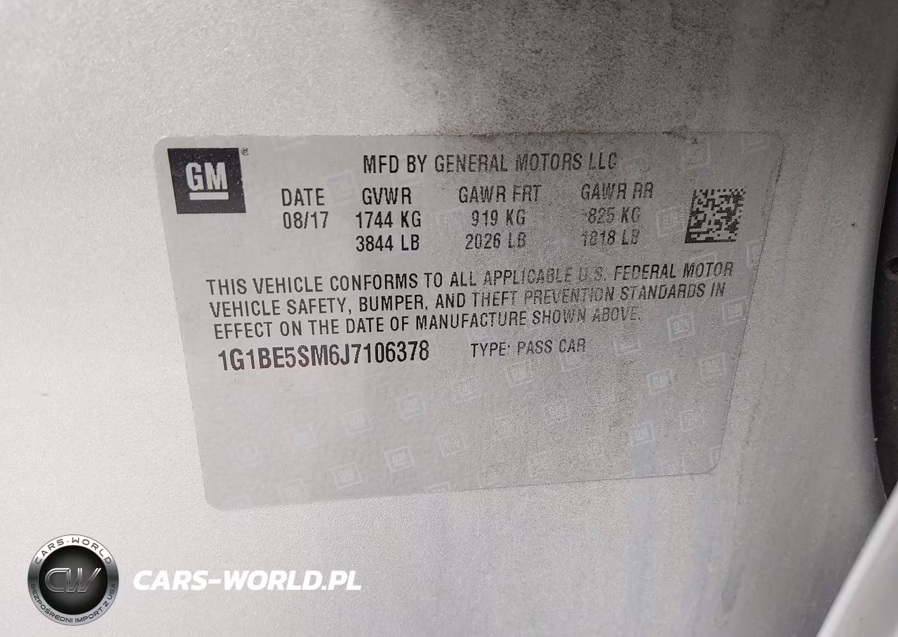 2018 Chevrolet Cruze Lt Auto VIN:1G1BE5SM6J7106378 - 9