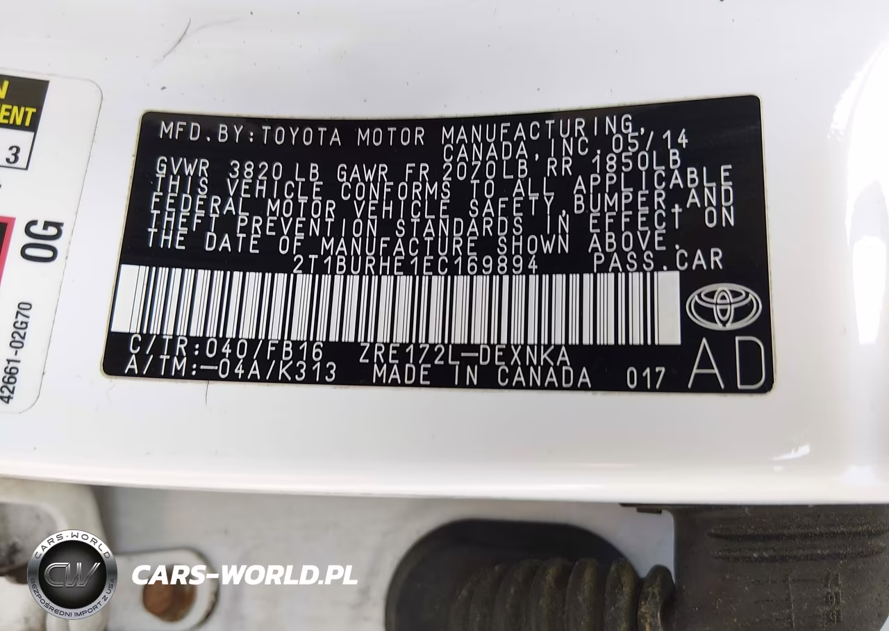 2014 Toyota Corolla Le VIN:2T1BURHE1EC169894 - 9