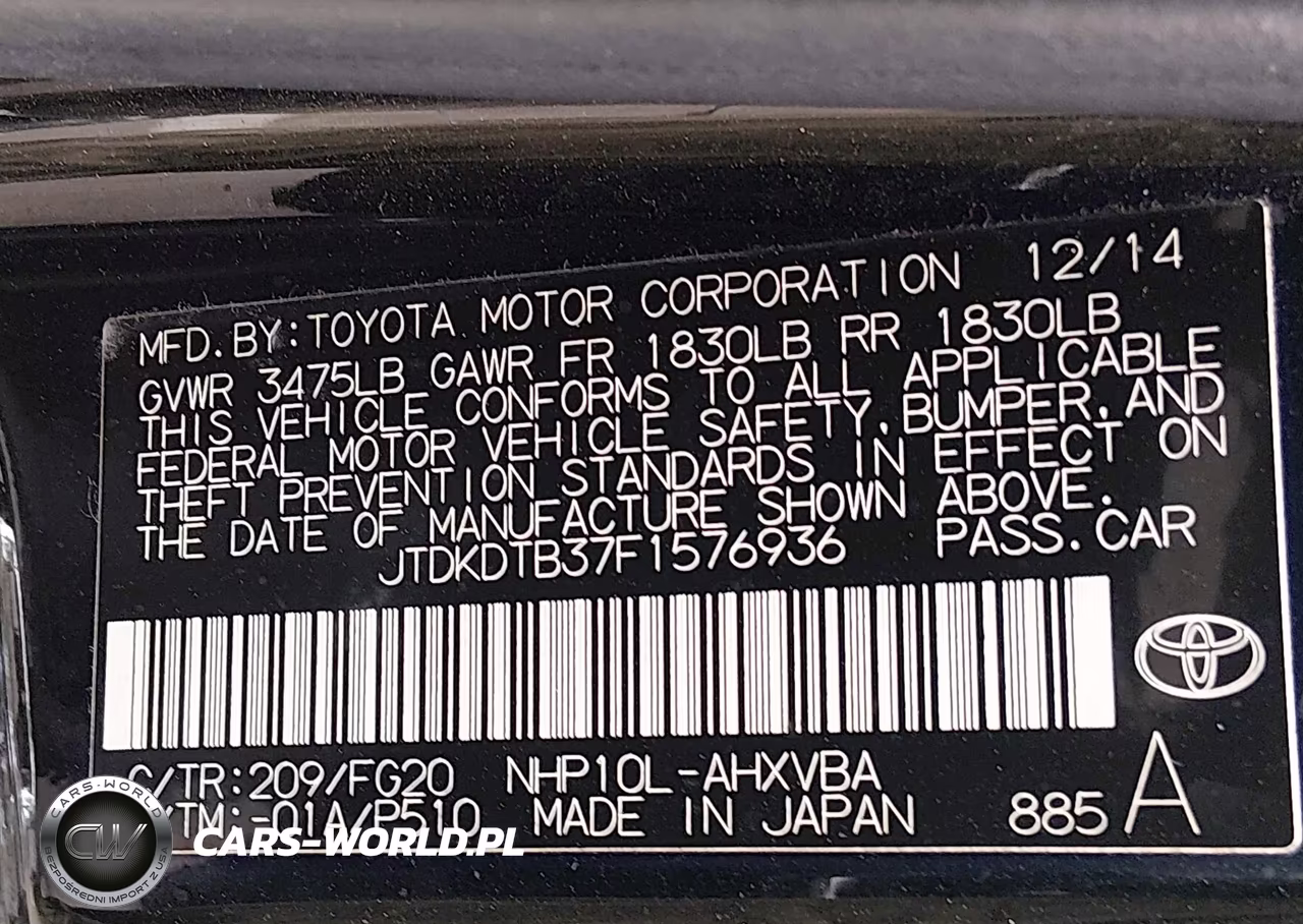 2015 Toyota Prius C Two VIN:JTDKDTB37F1576936 - 9