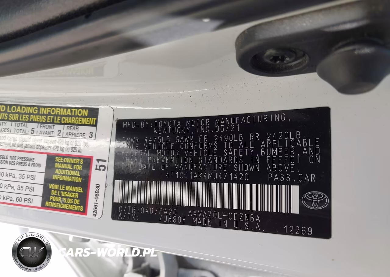 2021 Toyota Camry Le VIN:4T1C11AK4MU471420 - 9