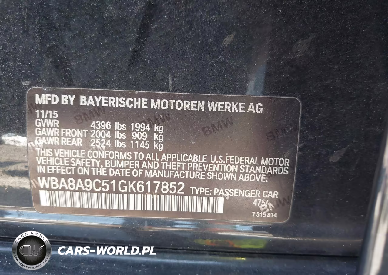 2016 BMW 320I VIN:WBA8A9C51GK617852 - 9