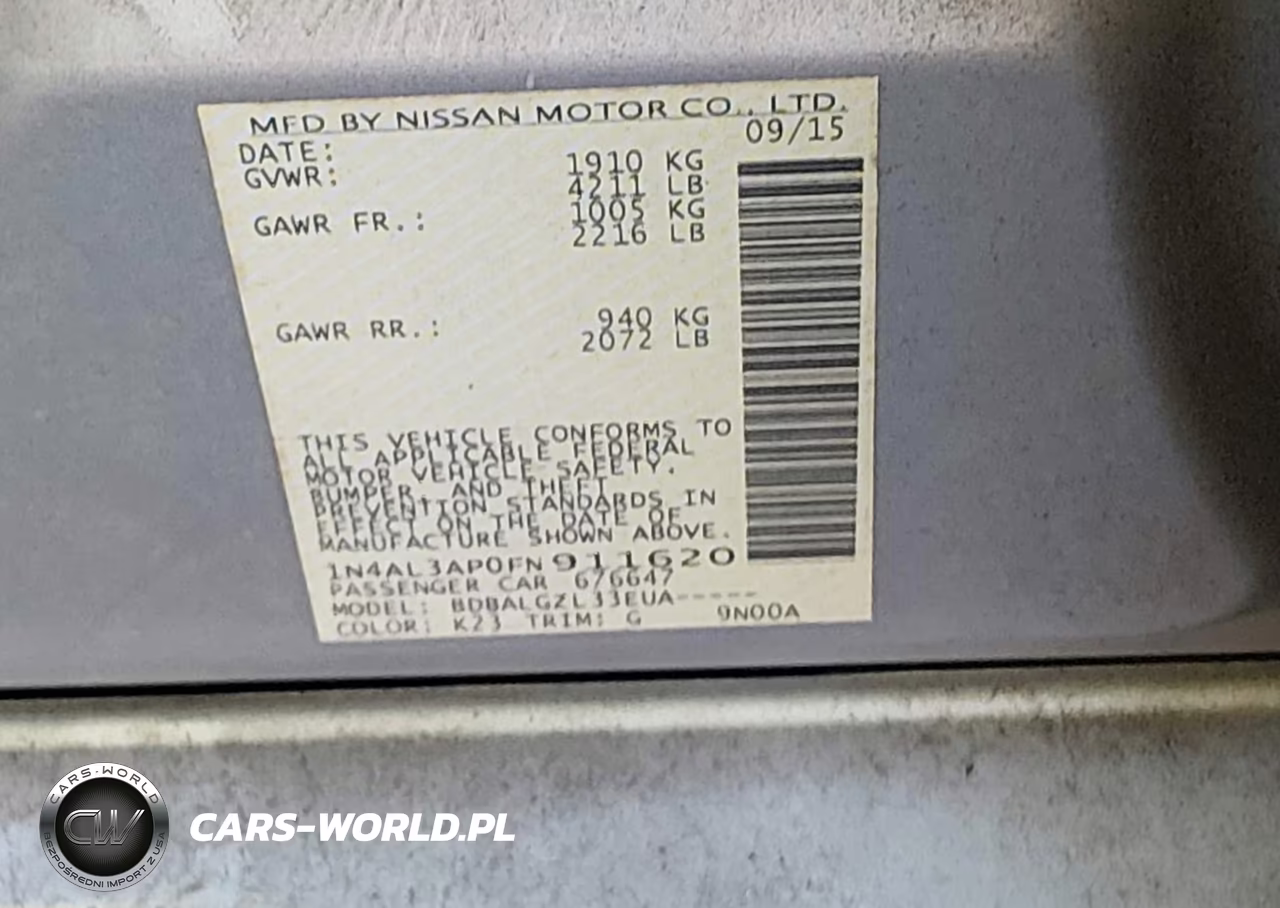 2015 Nissan Altima 2.5 S VIN:1N4AL3AP0FN911620 - 9