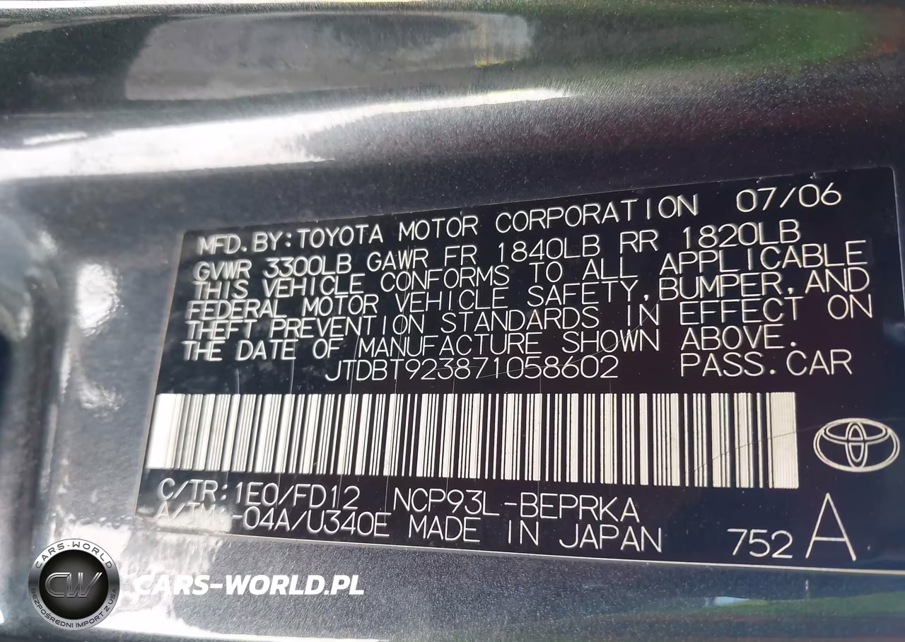 2007 Toyota Yaris VIN:JTDBT923871058602 - 9