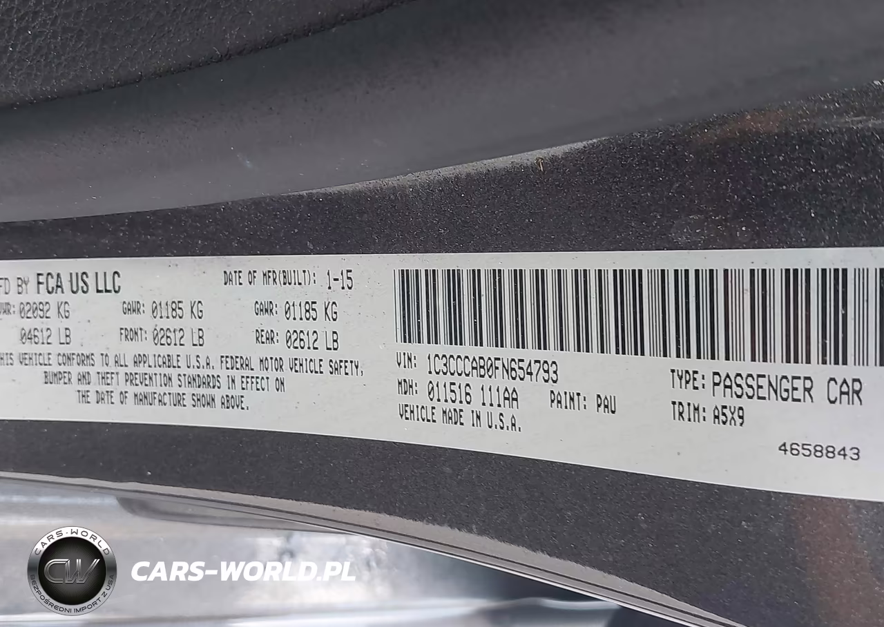 2015 Chrysler 200 Limited VIN:1C3CCCAB0FN654793 - 9