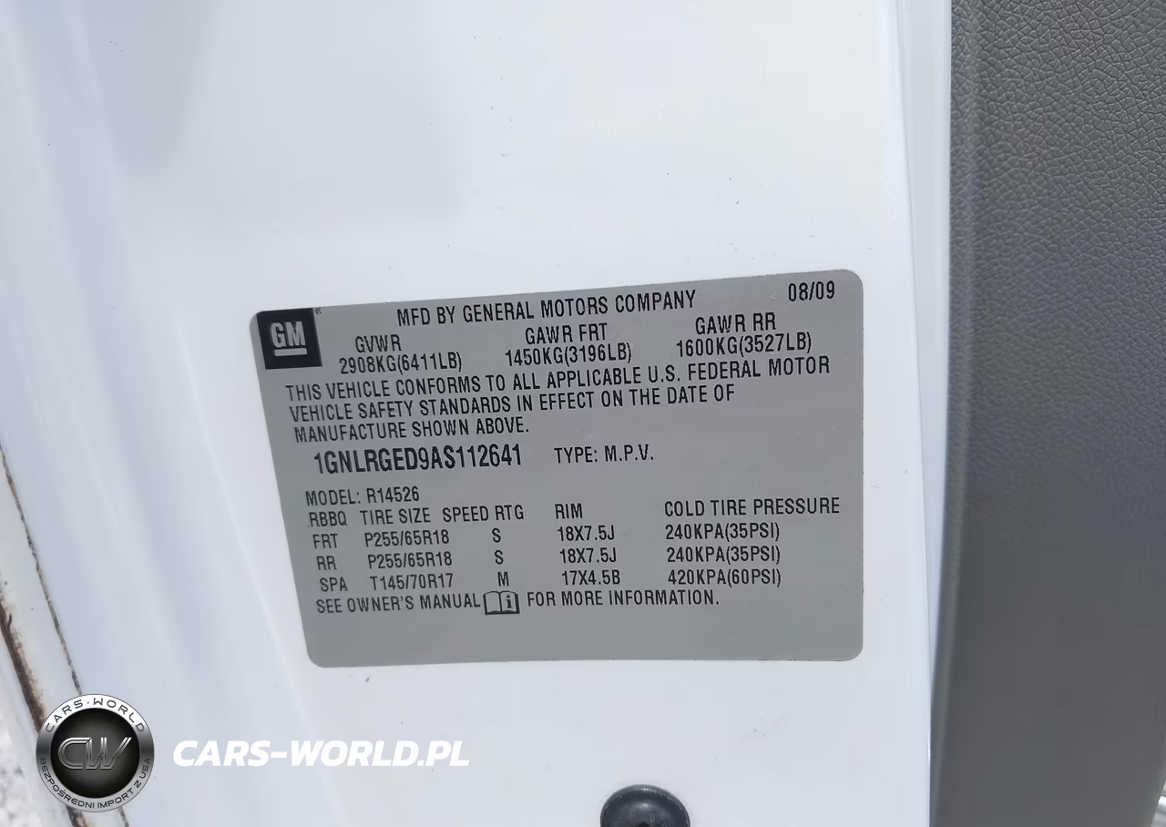2010 Chevrolet Traverse Lt VIN:1GNLRGED9AS112641 - 9