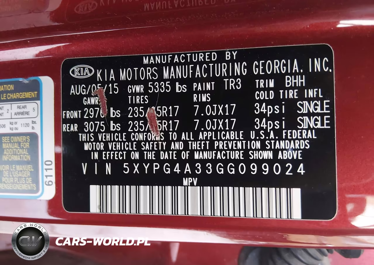2016 Kia Sorento 2.4L Lx VIN:5XYPG4A33GG099024 - 9