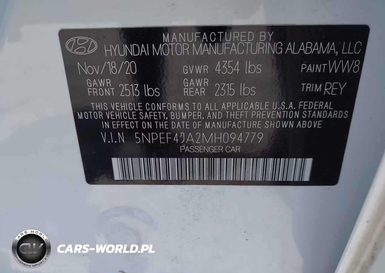 2021 Hyundai Sonata Sel VIN:5NPEF4JA2MH094779 - 9