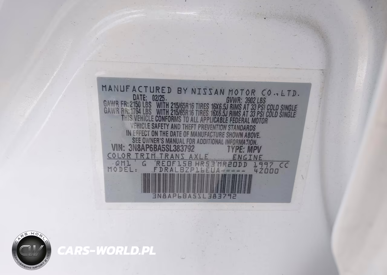 2025 Nissan Kicks S Fwd VIN:3N8AP6BA5SL383792 - 9