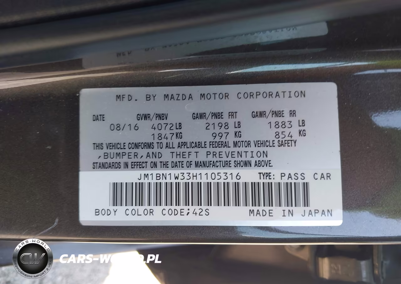 2017 Mazda Mazda3 Grand Touring VIN:JM1BN1W33H1105316 - 9