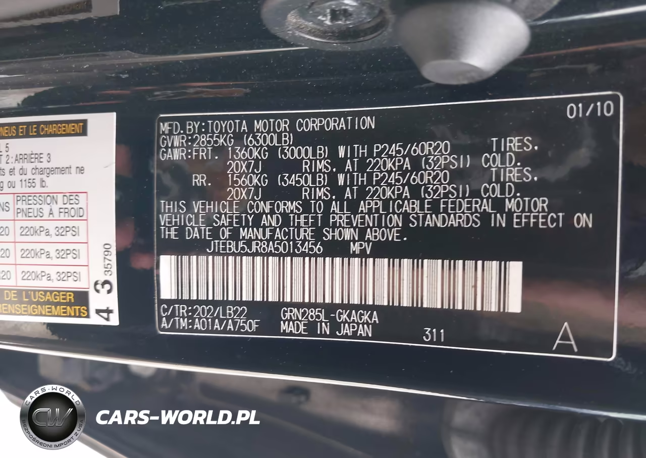 2010 Toyota 4Runner Limited V6 VIN:JTEBU5JR8A5013456 - 9