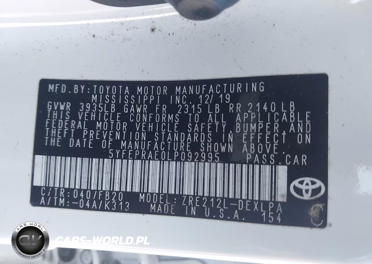 2020 Toyota Corolla Le VIN:5YFEPRAE0LP092995 - 9
