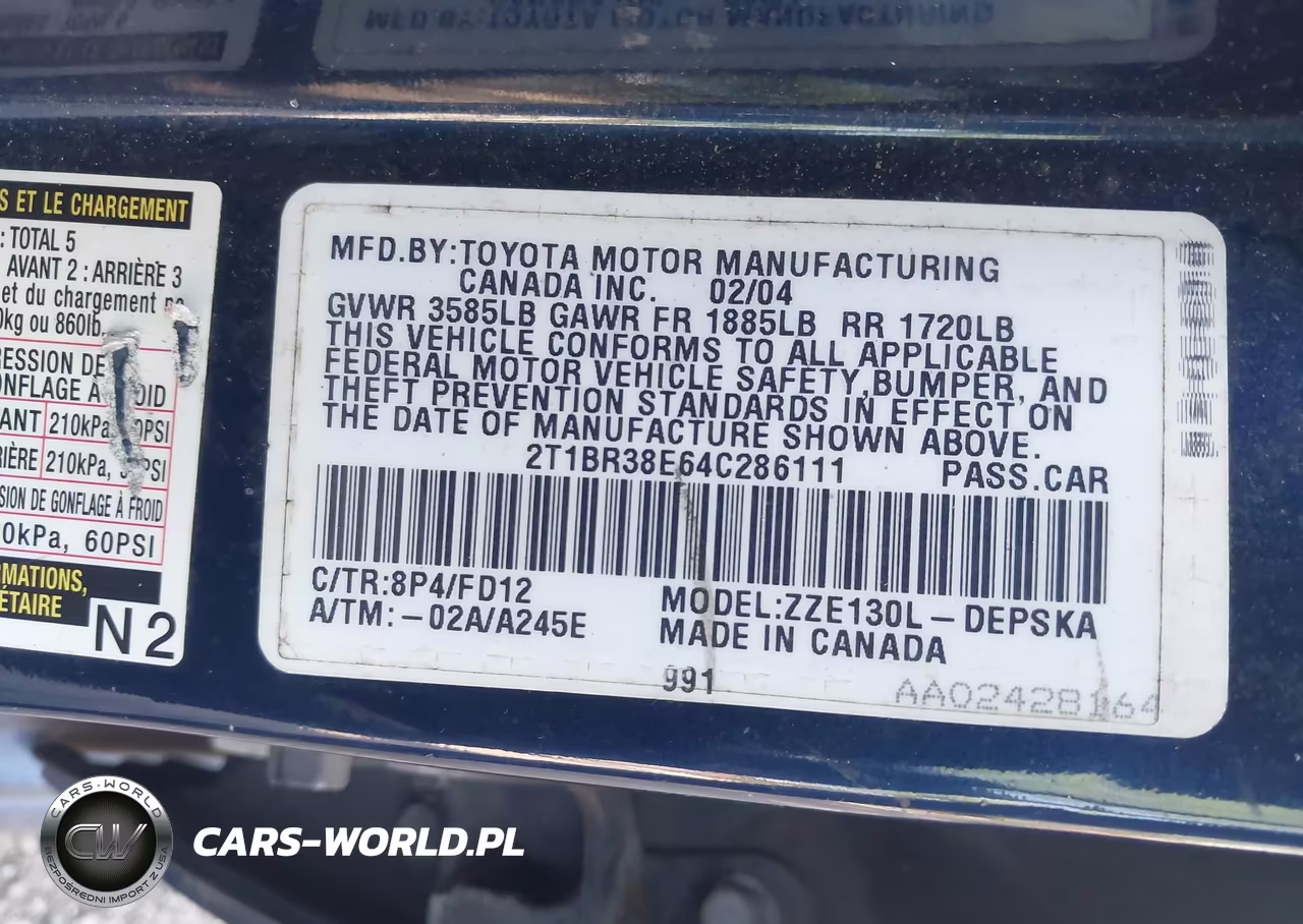 2004 Toyota Corolla S VIN:2T1BR38E64C286111 - 9