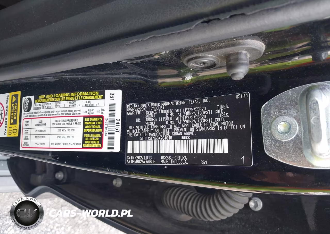 2011 Toyota Tundra Limited 5.7L V8 VIN:5TFBY5F16BX204018 - 9