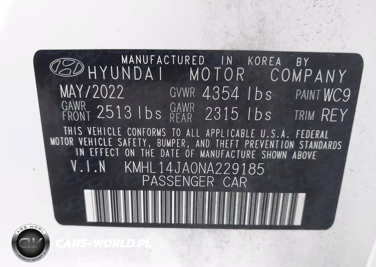 2022 Hyundai Sonata Sel VIN:KMHL14JA0NA229185 - 9