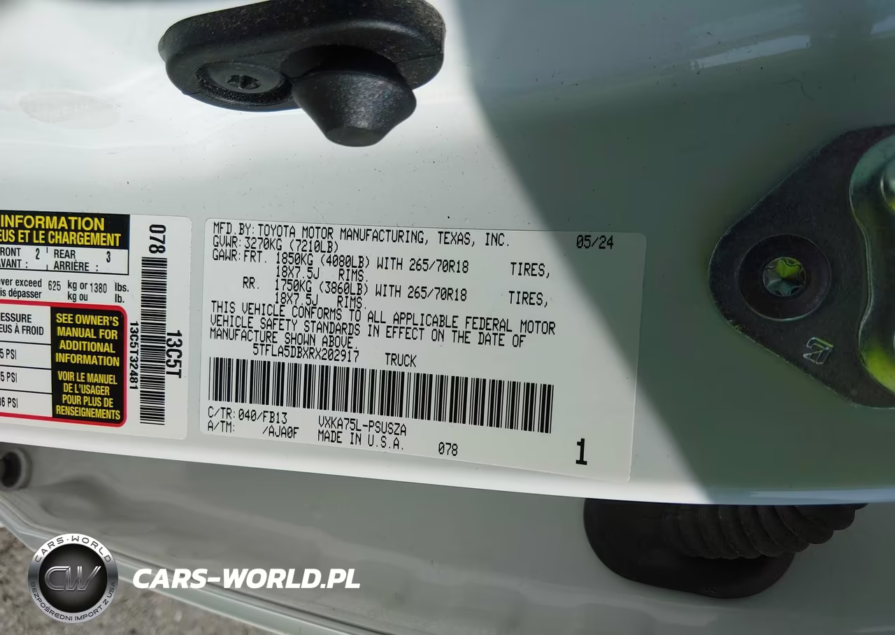 2024 Toyota Tundra Sr5 VIN:5TFLA5DBXRX202917 - 9