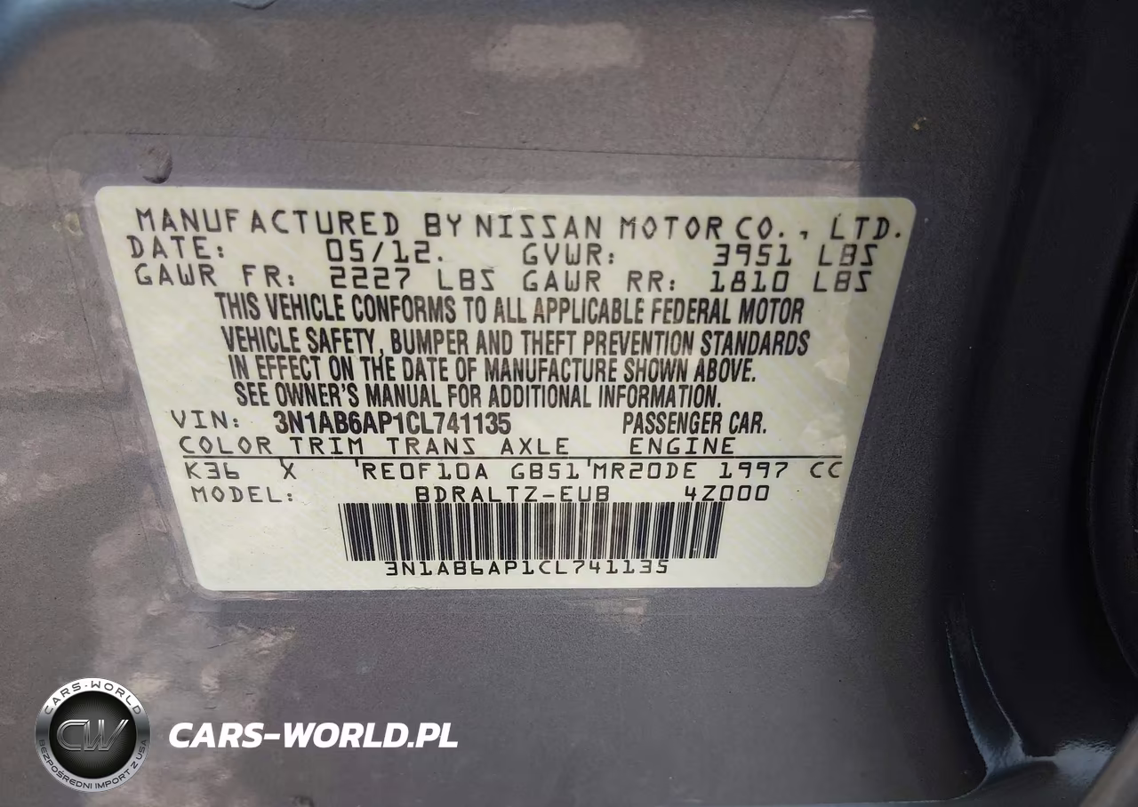 2012 Nissan Sentra 2.0 S VIN:3N1AB6AP1CL741135 - 9