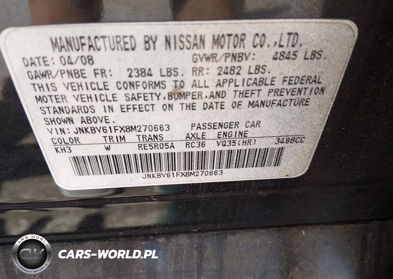 2008 Infiniti G35X VIN:JNKBV61FX8M270663 - 9