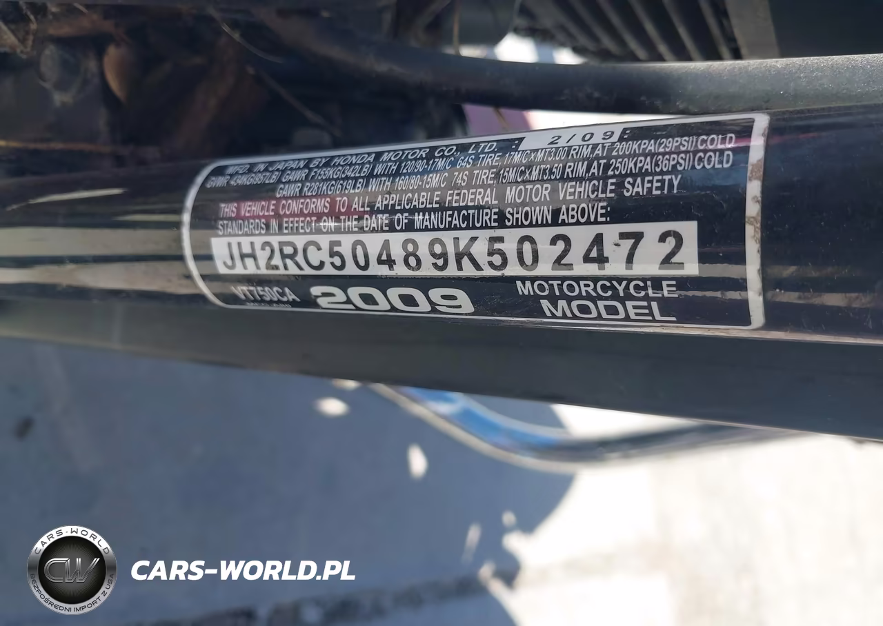 2009 Honda Vt750 C VIN:JH2RC50489K502472 - 10