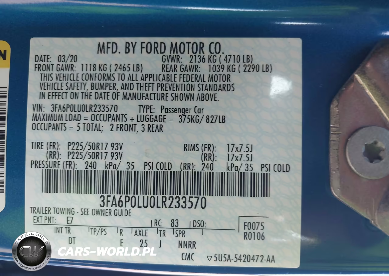 2020 Ford Fusion Hybrid Se VIN:3FA6P0LU0LR233570 - 9