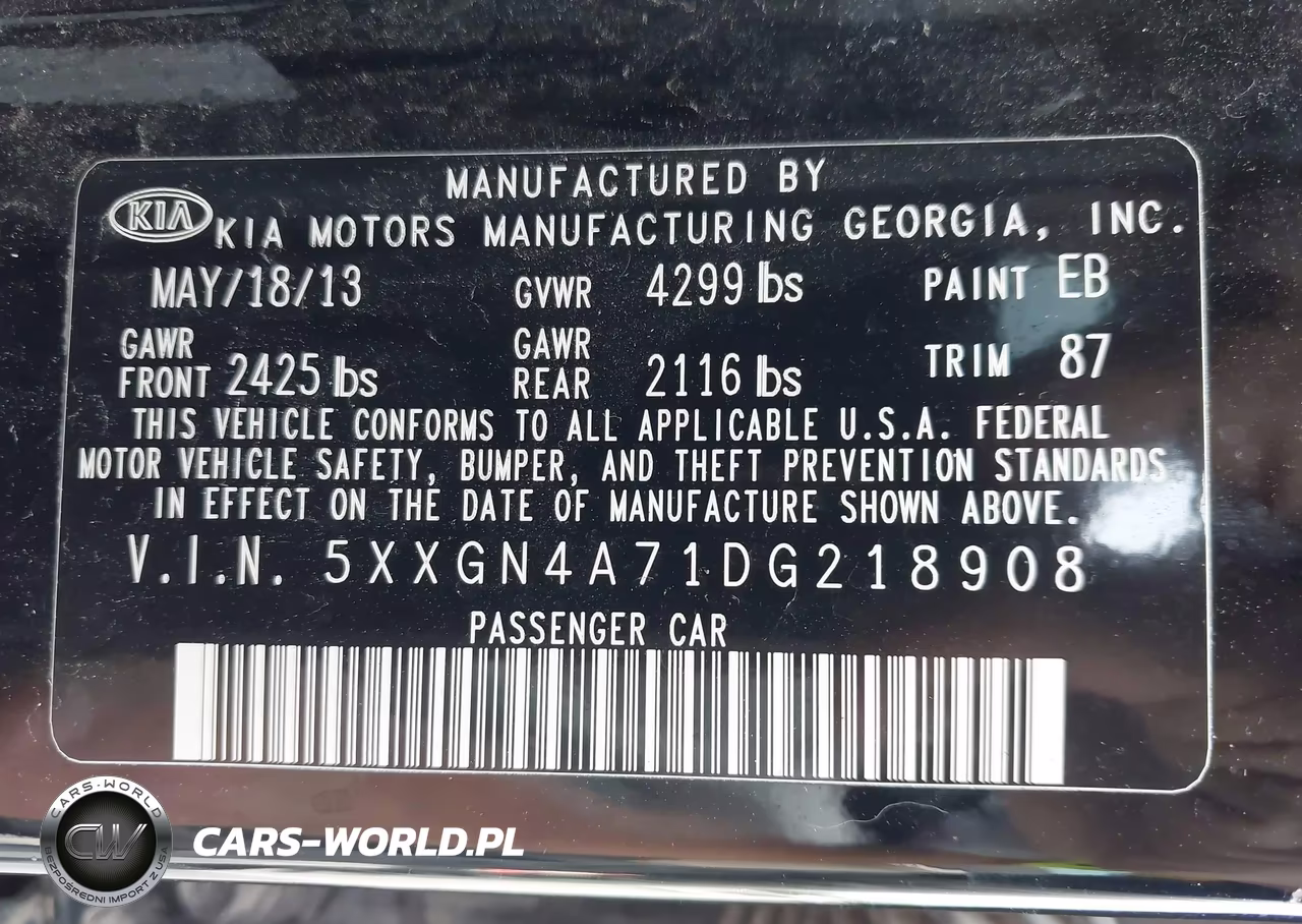 2013 Kia Optima Ex VIN:5XXGN4A71DG218908 - 17